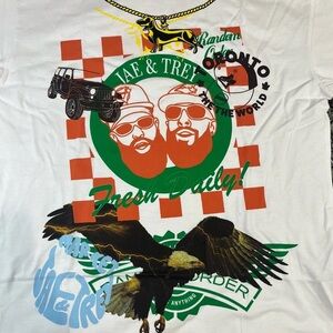 Market Studios Jae & Trey Limited Edition T-Shirt Graphic Print White L NWT